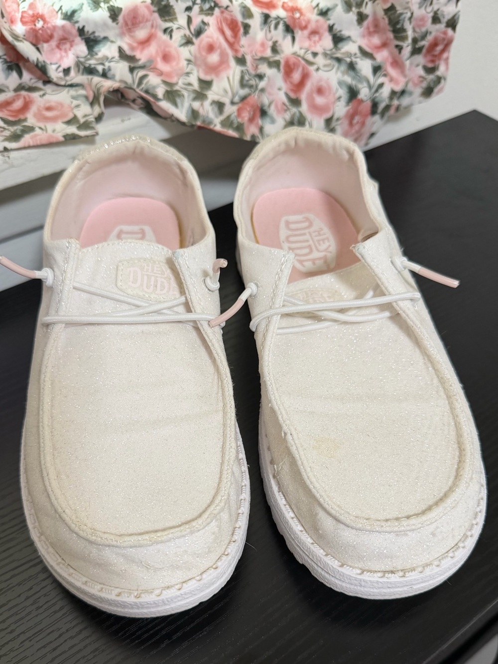 Sparkle hey dude slip ons